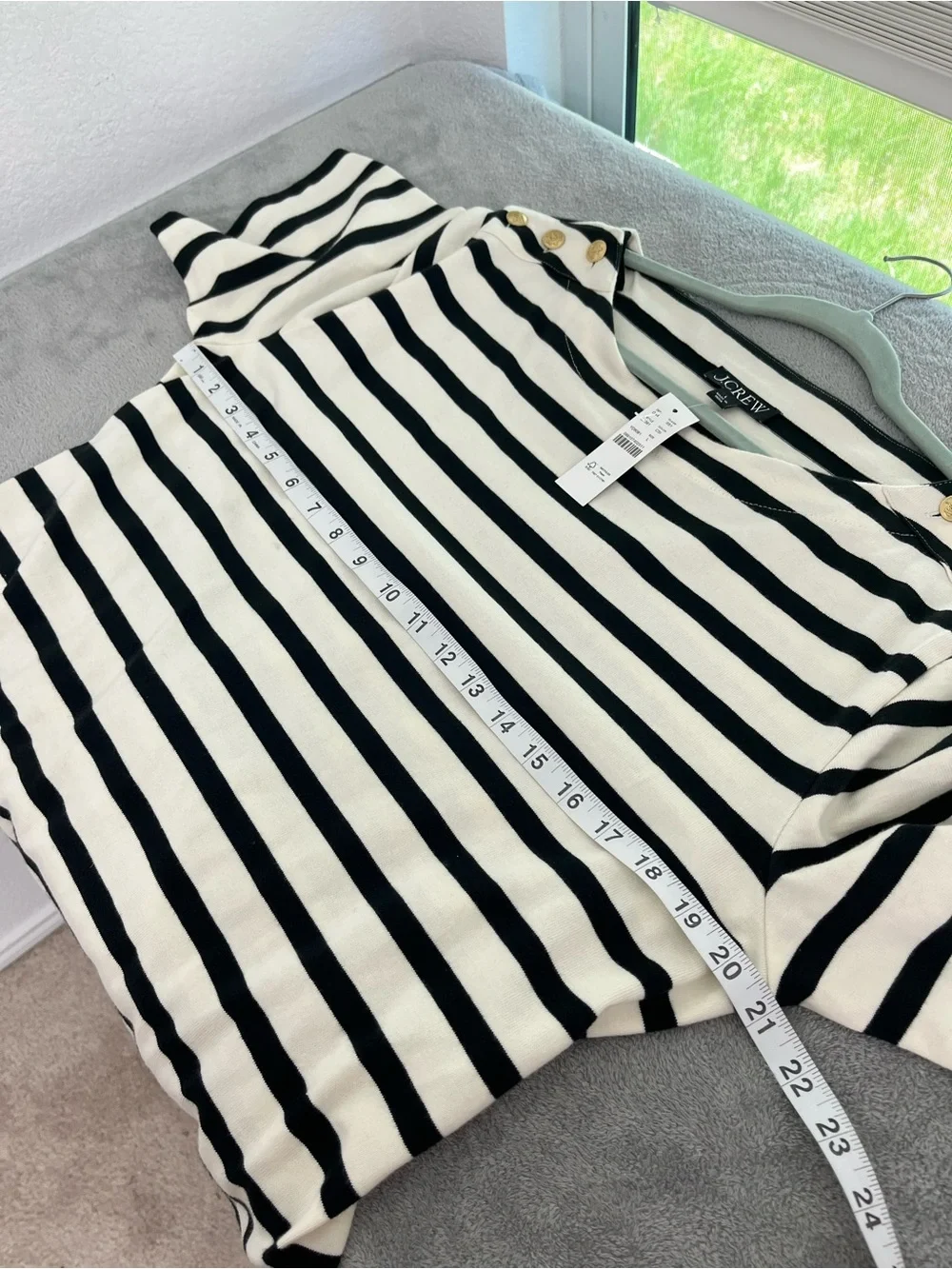 J.Crew NEW Tie-back‎ dress in stripe size Large